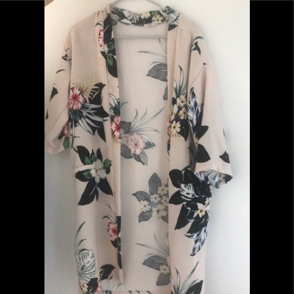 Floral print long open blazer - Picture 1 of 1